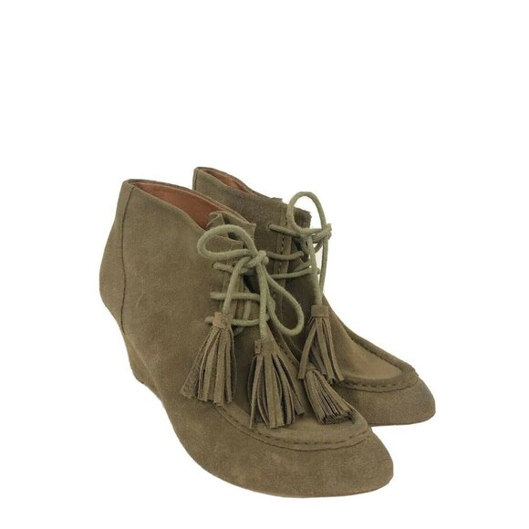 Rebecca Minkoff Mia Lace Up Tassels Wedge Booties - Picture 1 of 7